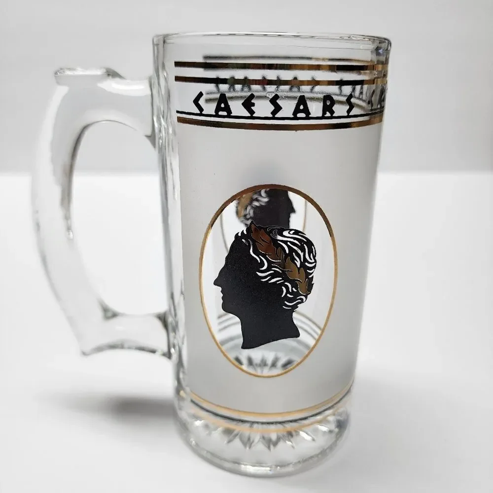 Vintage Caesars Palace Casino Beer Stein Frosted Mug Las Vegas